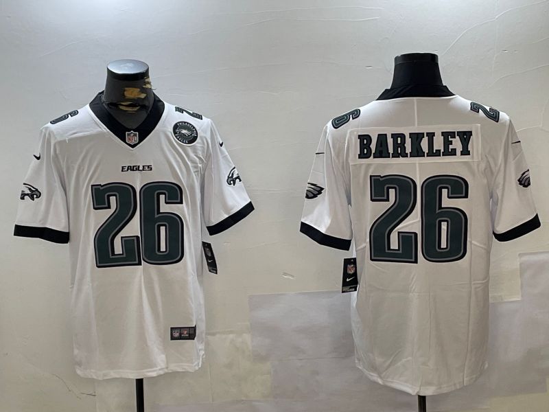 Men Philadelphia Eagles #26 Barkley White Second generation 2024 Nike Limited NFL Jersey style 3